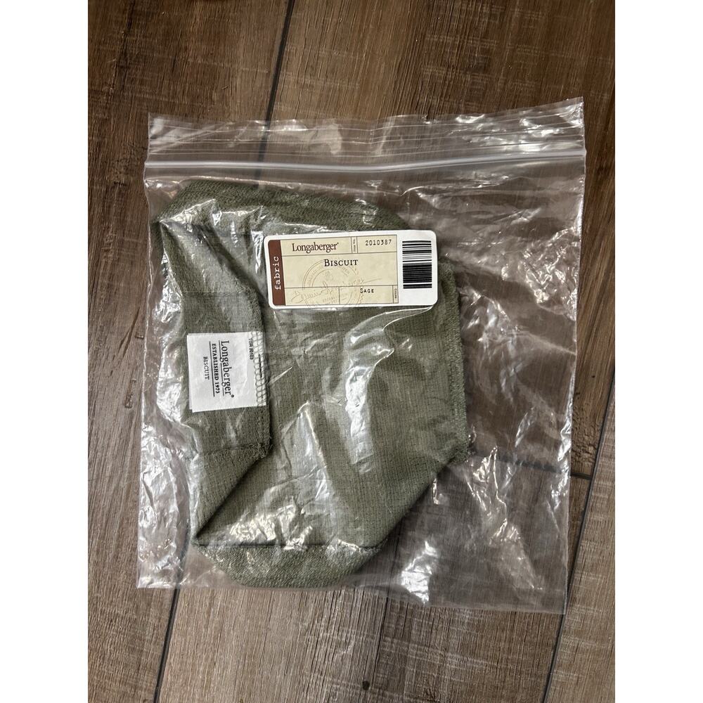 Longaberger Sage Green 2004 Biscuit or SS Small Loaf Basket Liner fabric NEW